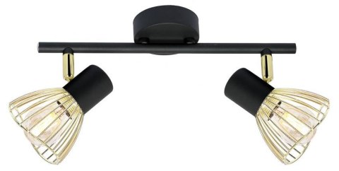 Lampa ścienna listwa 2X40W E14 czarny + złoty FLY