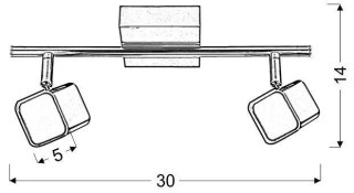 Lampa ścienna listwa 2X4W LED chrom FORMA 92-62055
