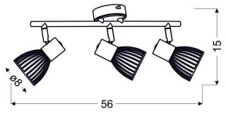 Lampa ścienna listwa 3X40W E14 czarny/chrom MODO 93-61539
