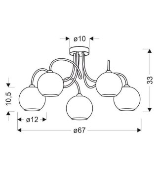 Lampa sufitowa wisząca chrom 5x60W Nelda 35-72597