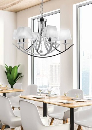 Lampa wisząca chrom/biała 6xE14 Valencia 36-84579