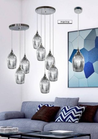LAMPA WISZĄCA TALERZ LAMPA SUFITOWA ŻYRANDOL TALERZ MARINA 1 CHROM