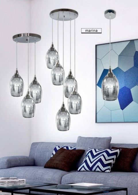 LAMPA WISZĄCA TALERZ LAMPA SUFITOWA ŻYRANDOL TALERZ MARINA 1 CHROM