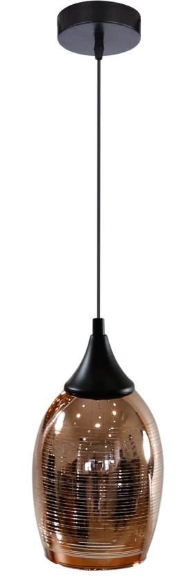 Lampa wisząca miedziana szklany lustrzany klosz Marina Candellux 31-51622
