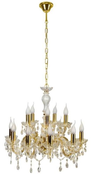 Lampa wisząca Glamour złota żyrandol 12xE14 Maria Teresa