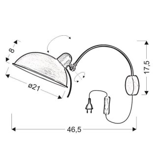 Lampa ścienna kinkiet candellux nora 21-53800 e14 patyna