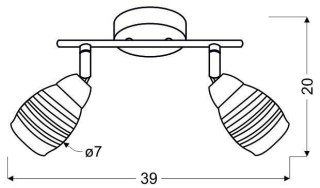 Lampa ścienna listwa 2X10W E14 LED chrom JUBILAT 92-55699