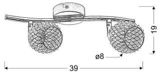 Lampa ścienna listwa 2X40W G9 srebro CLEAR 92-06875