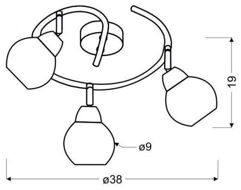 Lampa sufitowa spirala 3X10W E14 LED chrom FORT 98-62833