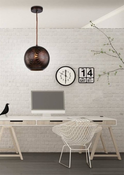 Lampa sufitowa wisząca 1X60W E27 brąz