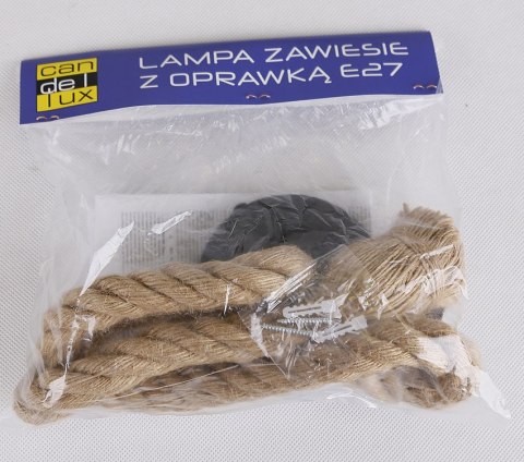 Zawiesie do lampy E27 100cm sznur brązowy 31-04888