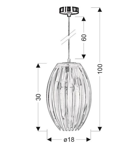 ABUKO LAMPA WISZĄCA 1X60W E27 BRĄZOWY MAŁY
