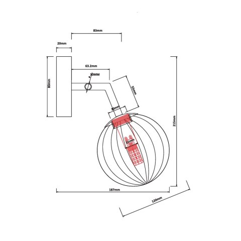 Kinkiet Arette złoty 1xG9 Light Prestige