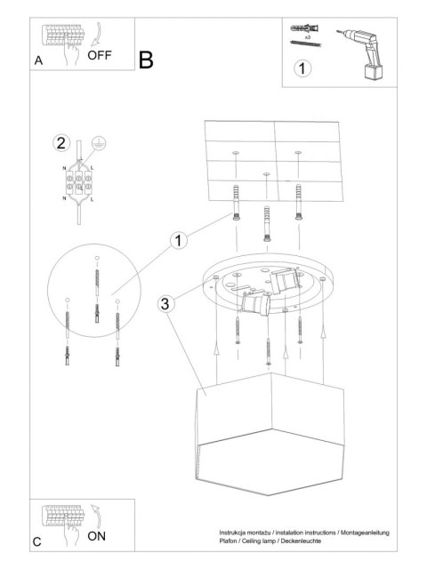 Sollux Lampa Plafon SUNDE 15 biały