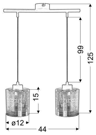 Caldera Lampa sufitowa ampla 3x60w e27 klosz biały