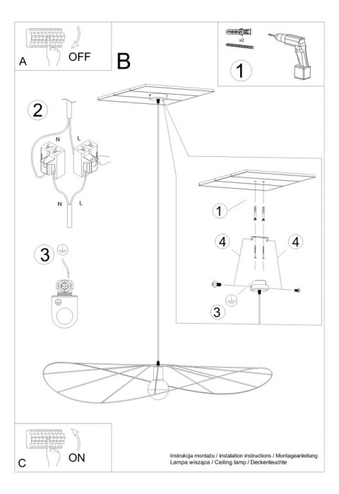 Sollux Lampa wisząca ESKOLA 110 czarna