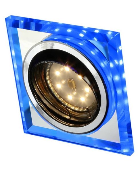 Oprawa Stropowa Oczko Candellux Ssu-22 Ch/Tr+Bl Gu10 50W+Led Smd 2 1W Niebieski 230V Chrom