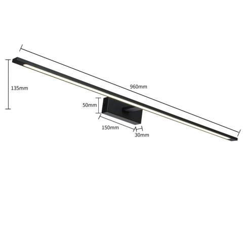 Isla kinkiet czarny XXL z IP44 GS-LWB-32W BK