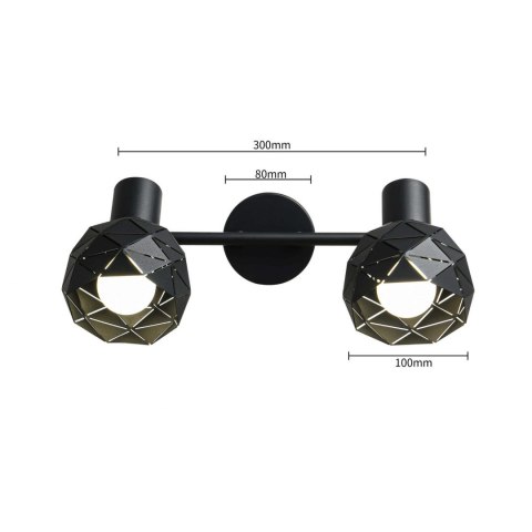 Spot Reus czarny 2xE14 Light Prestige