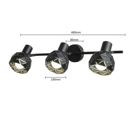 Spot Reus czarny 3xE14 Light Prestige