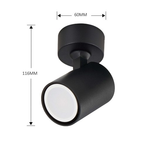 Kinkiet Lampa ścienna Spot Reflektor Snow czarny ZESTAW Z ŻARÓWKĄ LED GU10