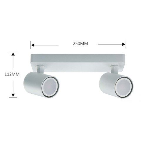 Lampa sufitowa Spot Reflektor Snow 2 biały ZESTAW Z ŻARÓWKAMI LED GU10