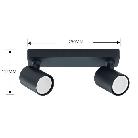 Spot Snow 2 czarny 2xGU10 Light Prestige