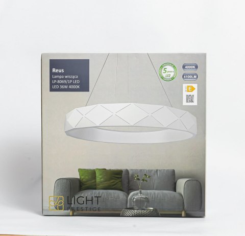 Lampa wisząca Reus biała LED 4000K Light Prestige