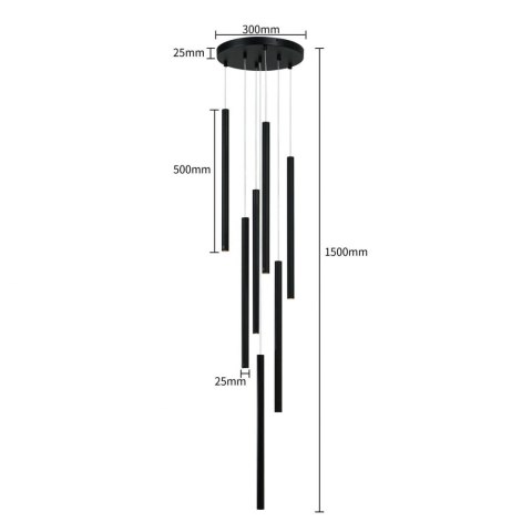 Lampa wisząca Lungo 7 czarna 7xG9 Light Prestige