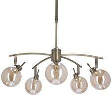 Lentini lampa wisząca patynowy 5x40w g9 klosz bursztynowy