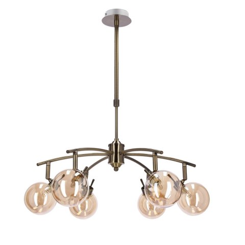 LENTINI LAMPA WISZ�CA PATYNOWY 6X40W G9 KLOSZ BURSZTYNOWY