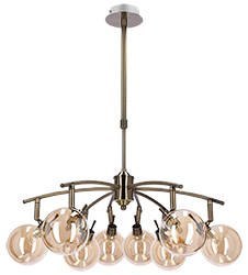 Lentini lampa wisząca patynowy 8x40w g9 klosz bursztynowy
