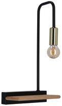 Melo lampa kinkiet czarny 1x40w E14 z półka drewniany