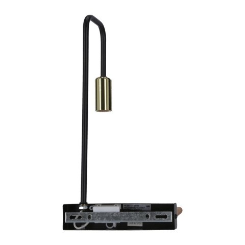 Melo lampa kinkiet czarny 1x40w E14 z półka drewniany