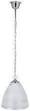 Scordia lampa wisząca chromowa klosz biały+srebrny