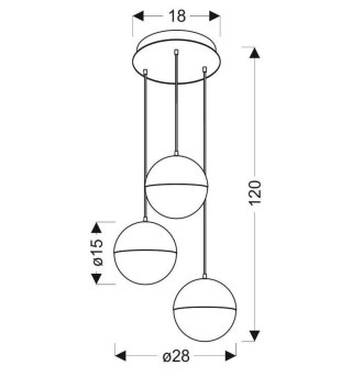 Lampa sufitowa wisząca candellux apeti furni led złoty 4000k