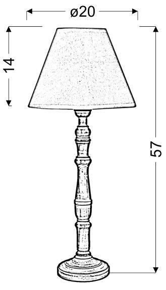 Lampa Stołowa Gabinetowa Candellux Folclore 41-85200 E27 Biała