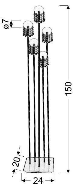 Lampa podłogowa chromowa mat 5xG4 Luxor