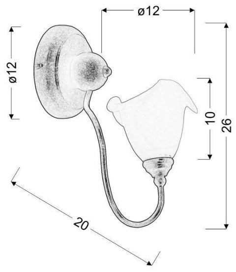 Lampa ścienna kinkiet 1X40W E14 L&H 21-71098
