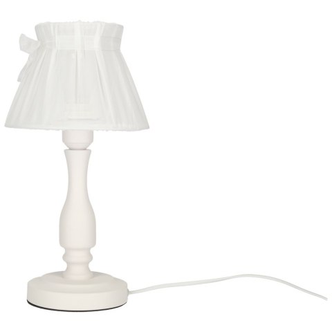 Lampa stołowa nocna biała abażur z organzy 40W E27 Zefir Candellux 41-73815