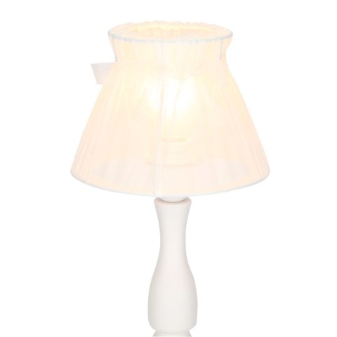 Lampa stołowa nocna biała abażur z organzy 40W E27 Zefir Candellux 41-73815
