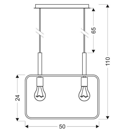Lampa wisząca biała regulowana wysokość 2x60W E27 Frame 32-73549