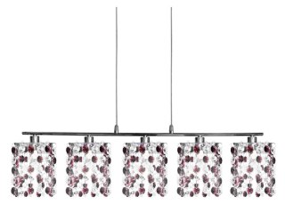 Lampa wisząca burgund + kryształki Classic