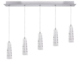 Lampa wisząca chrom kryształ listwa 5 Emo