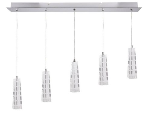 Lampa wisząca chrom kryształ listwa 5 Emo