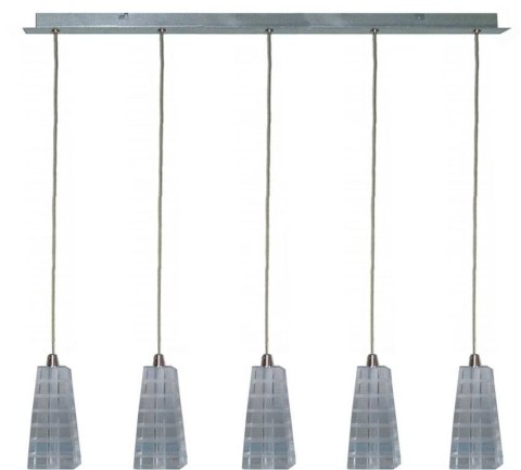 Lampa wisząca chrom kryształ listwa 5 Emo