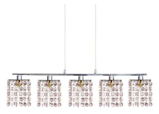 Lampa wisząca chrom/fiolet kryształki Classic