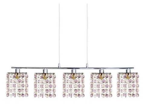Lampa wisząca chrom/fiolet kryształki Classic