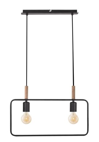 Lampa wisząca czarna regulowana wysokość 2x60W E27 Frame 32-73518