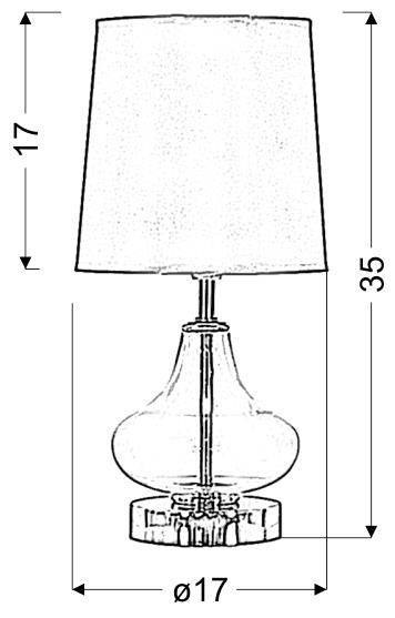Lampka stołowa bursztynowa 35cm Alladina 41-10933